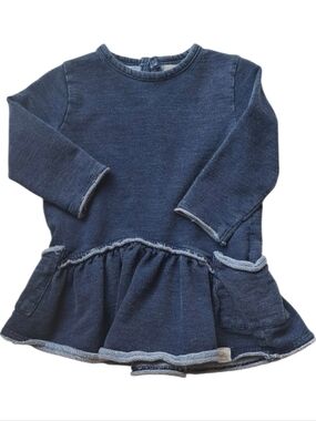 Burt's Bees Navy Blue  Ruffle Hem Shirt Size 6-9 Months